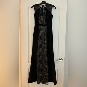 BCBG MAXAZRIA Long Black Sequined Dress